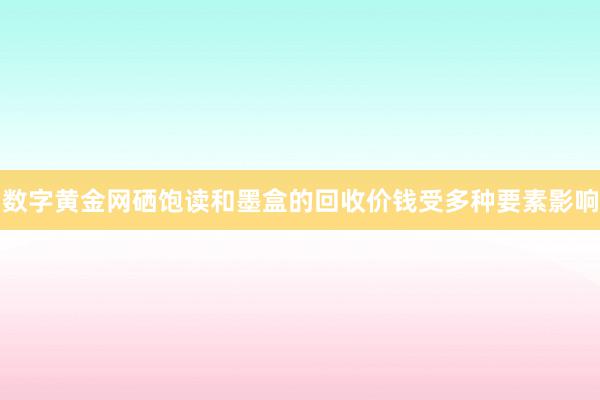数字黄金网硒饱读和墨盒的回收价钱受多种要素影响